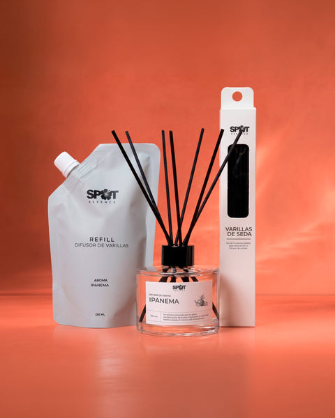 Pack Difusor de Varillas 150ml + Refill Difusor de Varillas 250ml + Set Varillas