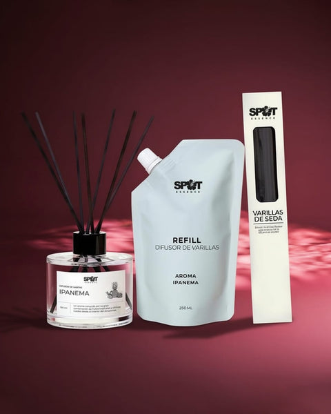 Pack Difusor de Varillas 150ml + Refill Difusor de Varillas 250ml + Set Varillas DDM
