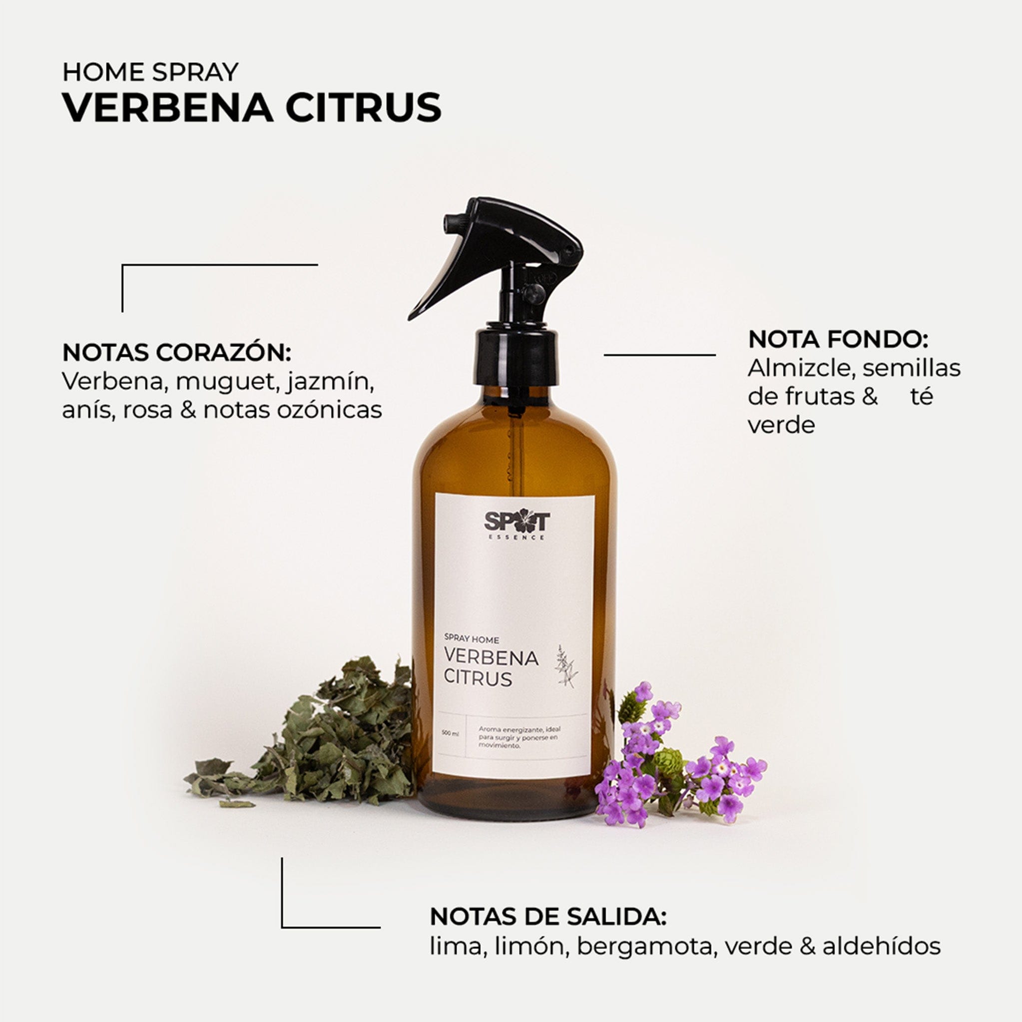 Home Spray Verbena Citrus Ámbar 500ml — Spot Essence